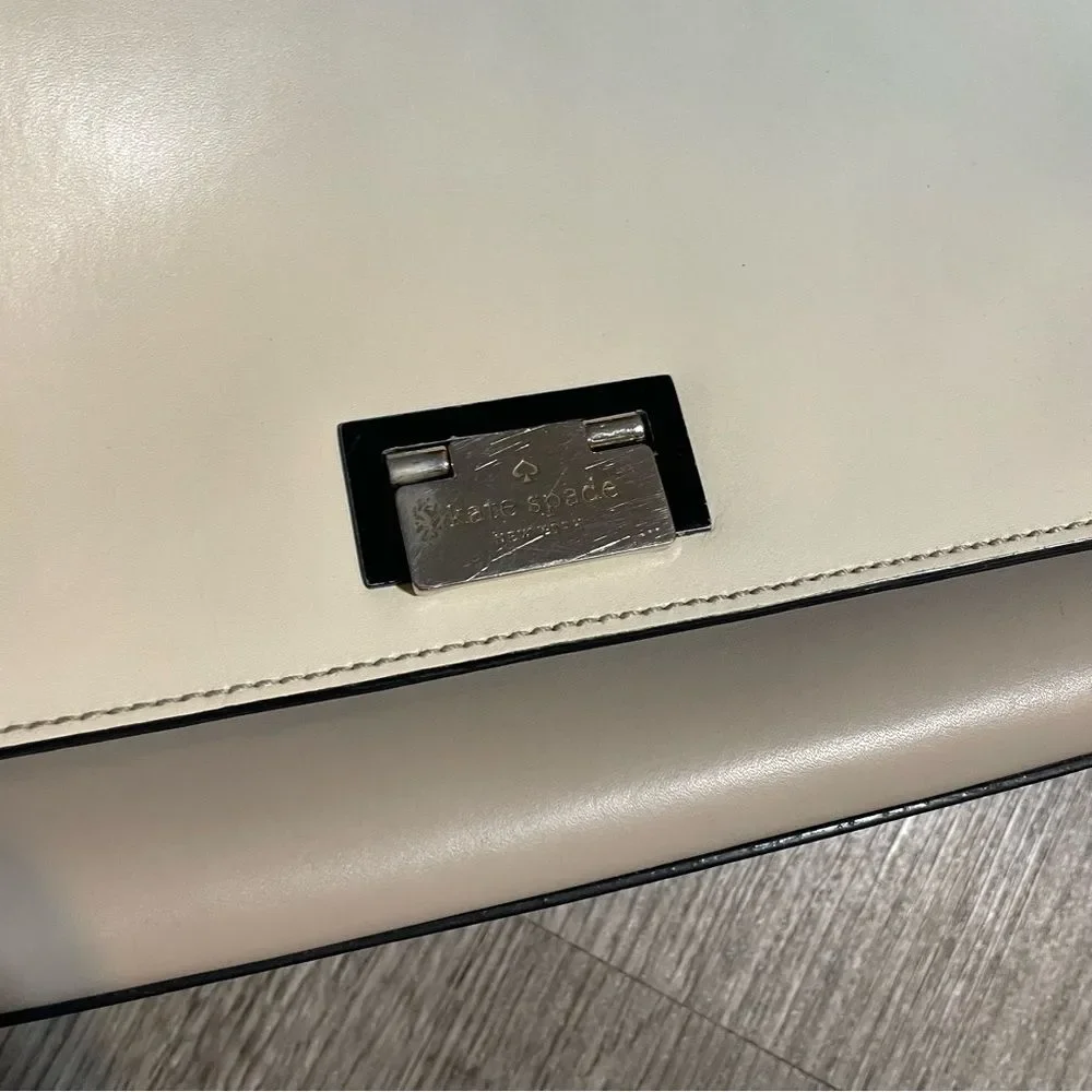 KATE SPADE Magnolia Park Large Laurel Satchel Black Tan Color Block Crossbody